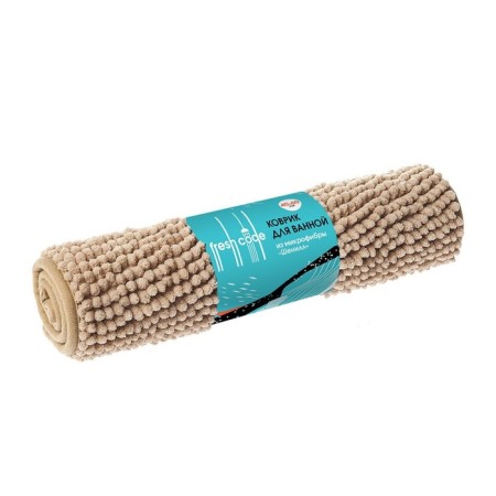 Bathroom mat, Shenill, 40x60 cm, microfiber, beige-1