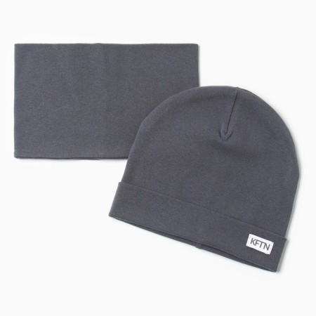 Children's cap KAFTAN with snood, rr 54-58, graphite