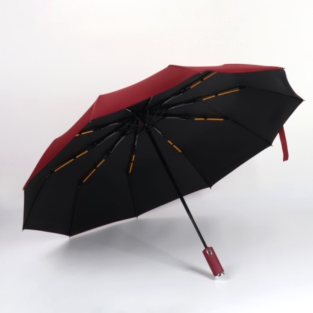 Autoton automatic umbrella, with a lantern, 3 additions, 10 knitting needles, r = 51 cm, burgundy color-2