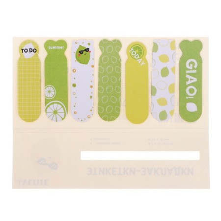 Bookmarks with adhesive edge, paper, design 18 x 65 mm, Devente Lime, 7 colors x 20 sheets, in a plastic bag-1