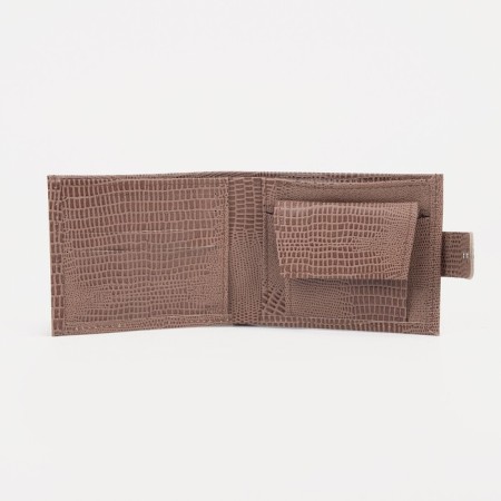 Women's wallet on the button, beige color-2