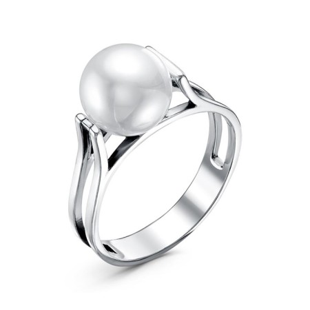 Ring of Busin "Pearl" Oxyding sister, white, 17.5 size