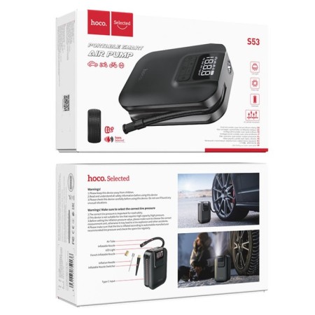 Portable compressor Hoco S53 Breeze, 2500 mAh, 4 modes, black-6