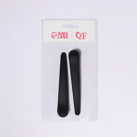 Hair clamps, rubberized, set - 2 pcs, 11.5 cm, black color-3