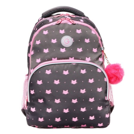 School backpack, 40 x 27 x 20 cm, Grizzly 360, ergonomic back, laptop compartment, gray RG-360-5_2-2