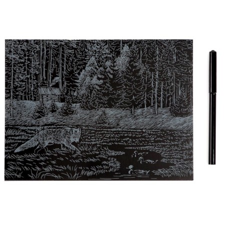 Big engraving with the effect of gold "Lisitsa on the Hunting"-2