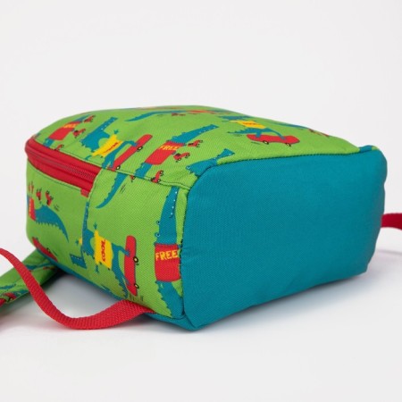 A backpack with a zipper, green color-2