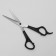 Hairdressers scissors, with emphasis, blade-5.5 cm, black color, n-045-01