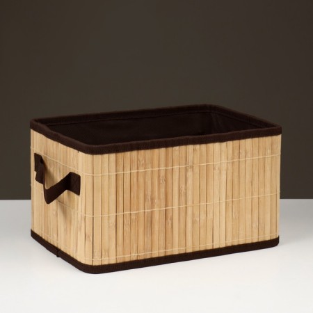 Folding box for storage, 20x30 cm H 17 cm, bamboo, lining, fabric, mix-8
