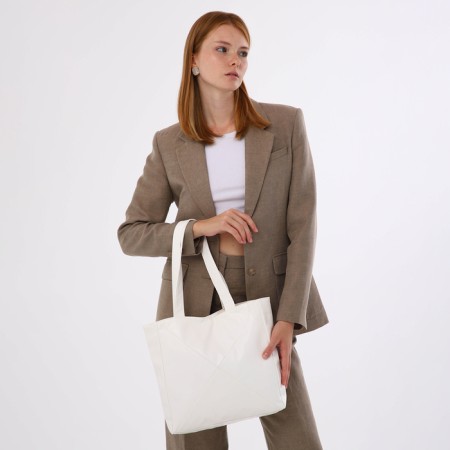 Shopper bag on magnet, white color-7