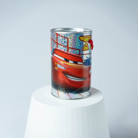 Piggy bank with holography, 7.8 cm x 7.8 cm x 12 cm "lightning", cars-8