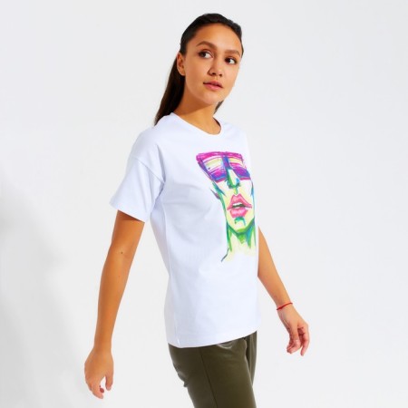 Women's T-shirt Minaku "Girl" Color White, Rr. 52-4
