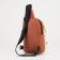 Male sling bag from textiles, orange/beige color