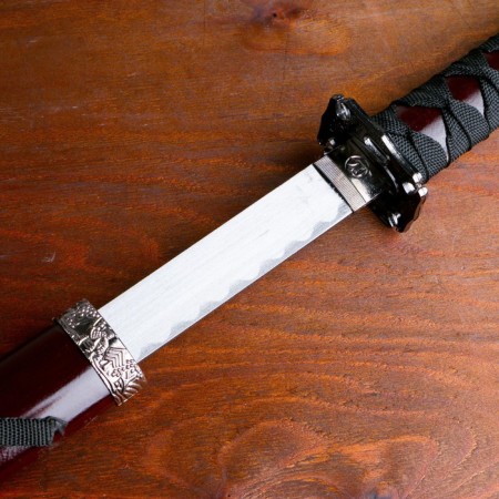 Suv. Product Katana 2V1 on a stand, scabbard wood, red gloss 78/99cm-2