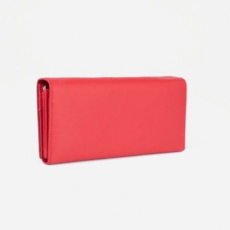 Women's wallet on magnets, red color-1