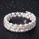Bracelet-spring "Pearl" 3 rows, chess, white color, d = 6.5cm