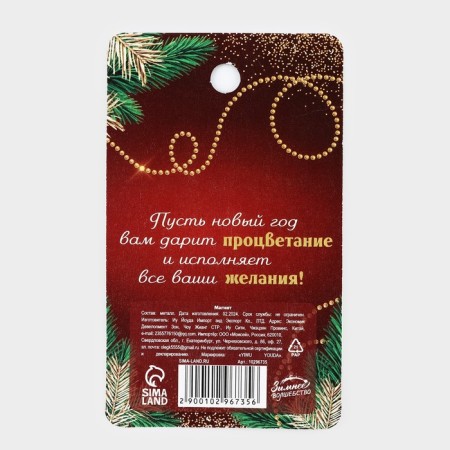 New Year's magnet “I will bring prosperity” for the New Year for the New Year, Diam. 4 cm, angry-5