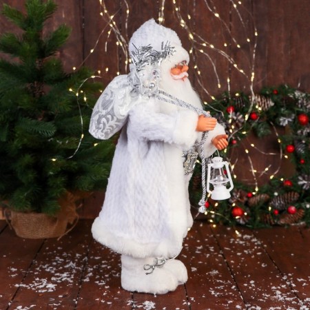 Santa Claus "in a brilliant vest" 50 cm, silver-white-1