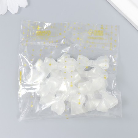 Decor for creativity Plastic "Bow White" shines in the dark 0.8x2.4x3.4 cm-3