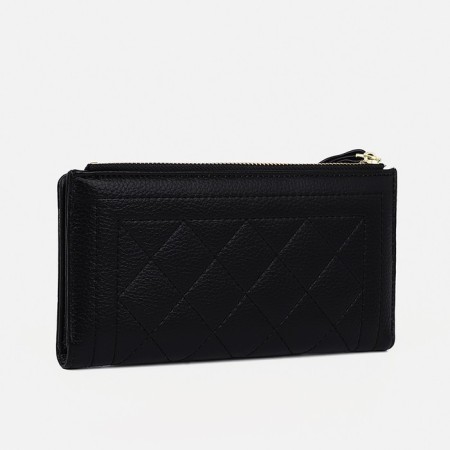 Women's wallet on magnets, black color-1