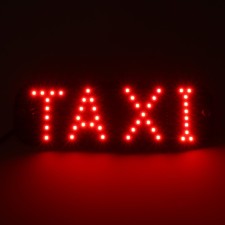 LED taxi sign 12 V, 19 × 6.3 cm, cigarette lighter, green/red
