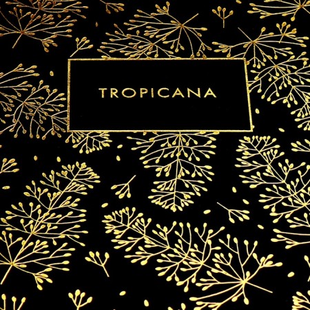 The diary is low, A5, 136 sheets, leatherette, Devente. Tropicana, solid cover, foil embossing, perforation, liesse, block 70%, black-1