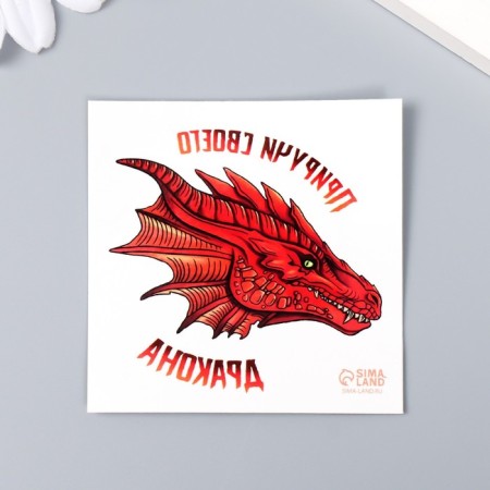 Tattoo on the body color "Turn your dragon" 6x6 cm-1