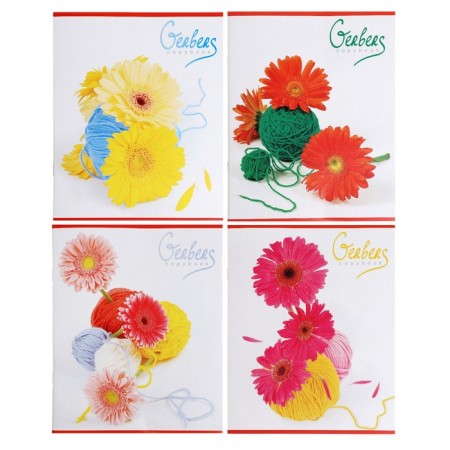 Notebook of 48 sheets in the cage "flowers and glomeruli", cover-ersatz cover, type "d" unit, (white), mix-2