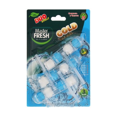 Master Fresh toilet Block, Duo Effect 5B1 Gold formula, marine, 3 pcs