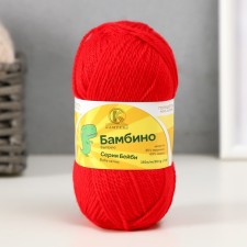 Bambino yarn 35% Merinos wool, 65% acrylic 150m/50g (046, red)