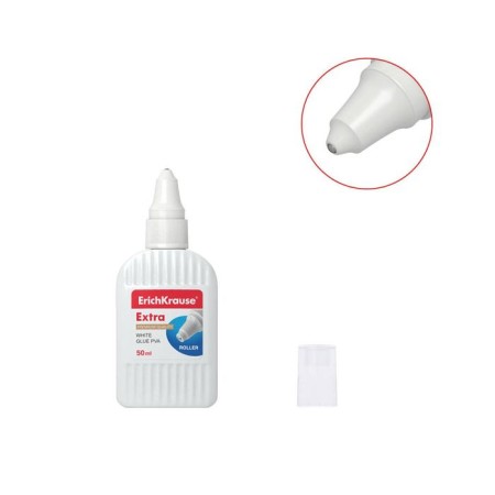 Clee-roller Erichkrause PVA, 50 ml, with a metal roller applique, suitable for paper, cardboard and fabric, frost-resistant-1