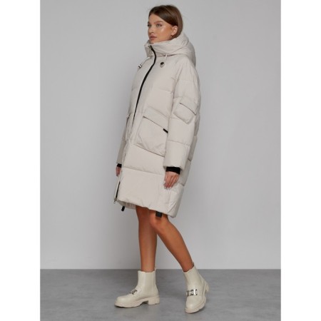 Coat insulated winter female, size 46, beige color-1