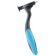 A self-cleaning Delight, with a button, medium, 65 tooth, black and blue