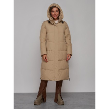 Coat insulated winter female, size 50, color light brown-4