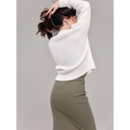 Female jumper made of yarn with CONTE ELEGANT cotton, size S, color White-2