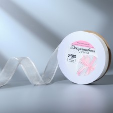 Decorative tape, nylon/satin, 20 mm, 18 ± 1 m, white color