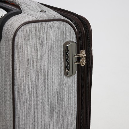 Small suitcase 20 "on lightning, code castle, with extension, color gray color-4