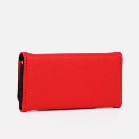 Women's wallet on magnet, red color-1