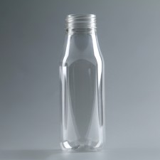 A bottle of plastic disposable milk 