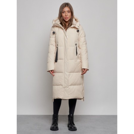 Coat insulated winter female, size 44, color light-beige