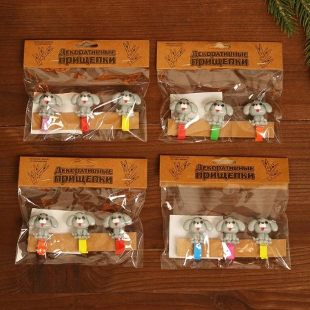 Set of decorative clothespins "Dogs" 2 × 12.5 × 10.5 cm, mix-1