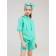 Pulover and short set for a girl, height 152 cm, mint color