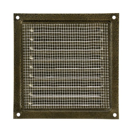 Ventilation grate Zein luxury RM1515Z, 150 x 150 mm, with a grid, metal, gold-5