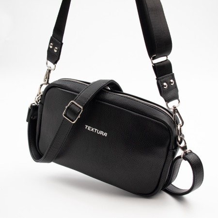 Women's bag over the shoulder Textura, small size, black color-3