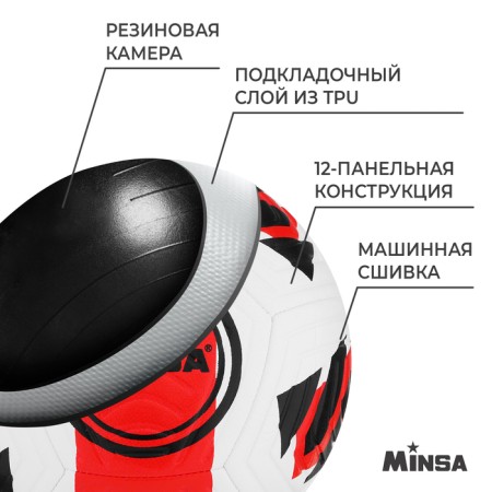 Ball football minsa, TPE, machine stitching, 12 panels, p. 5-2