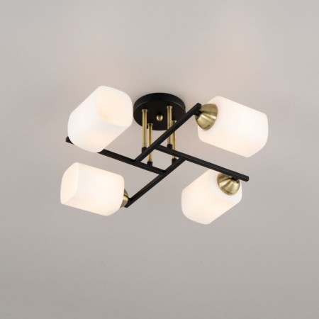 Lamp Citilux "Henry" CL130245, 46x46x1.5 cm, 4x75W, E27, Black Color Black-1