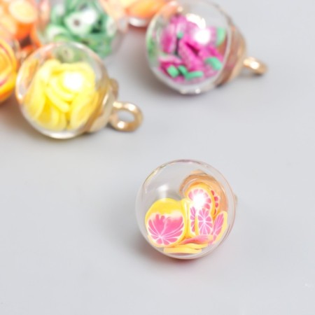 Suspension for creativity glass, plastic "Fruit in the ball" set 10 pcs 2x1.8 cm-2