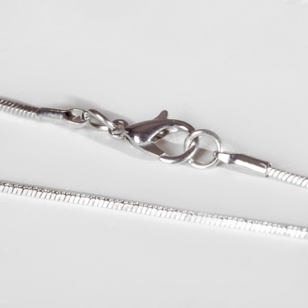 Pendant "Flower" petals, white-gray color in silver, l = 92 cm-1