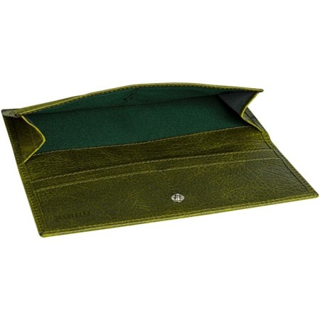 A button wallet, department for bills/cards (4)/trifles, swamp color 19.4x8.7x1.5cm-1