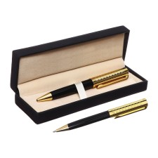 Handle Gift ball in the leatherette case rotary vintage Black/gold housing